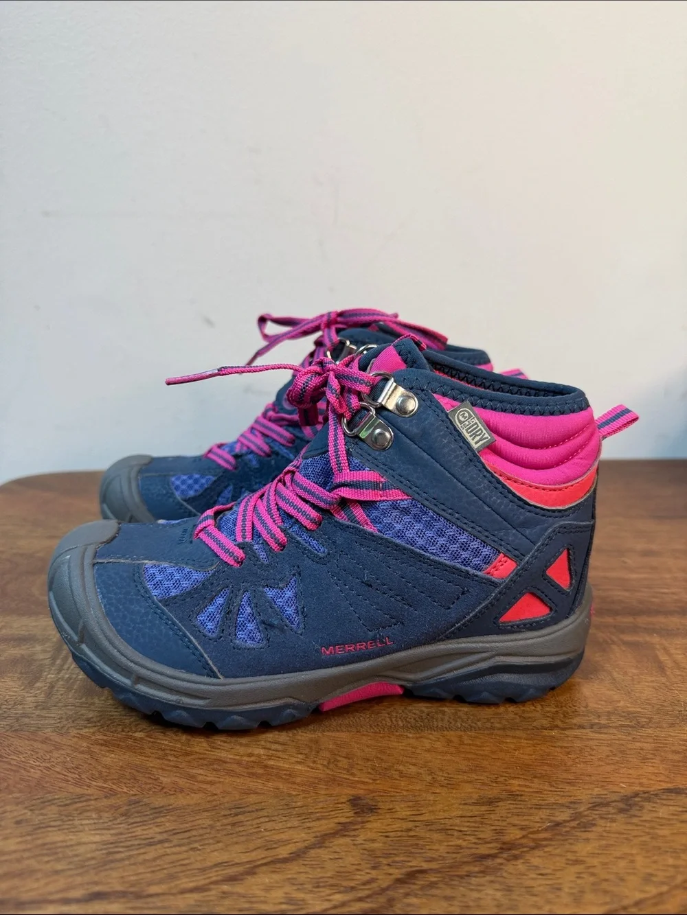Merrell Navy and Pink Lace-Up Hiking Boots